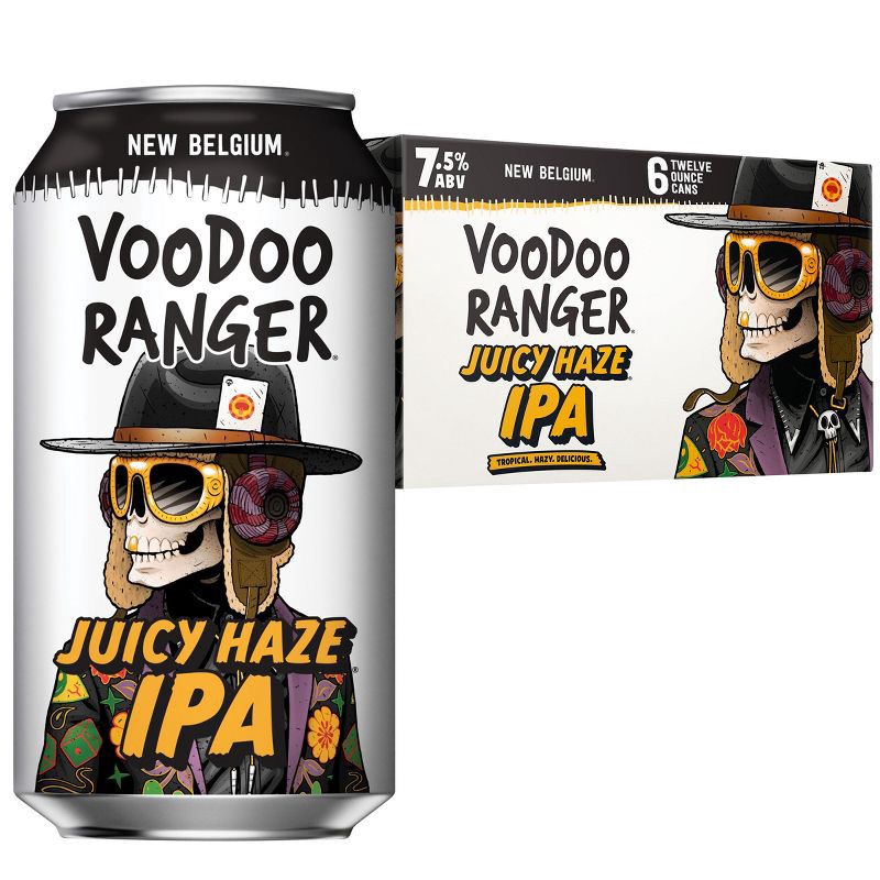 slide 1 of 11, New Belgium Voodoo Ranger Juicy Haze IPA Beer - 6pk/12 fl oz Cans, 6 ct; 12 fl oz