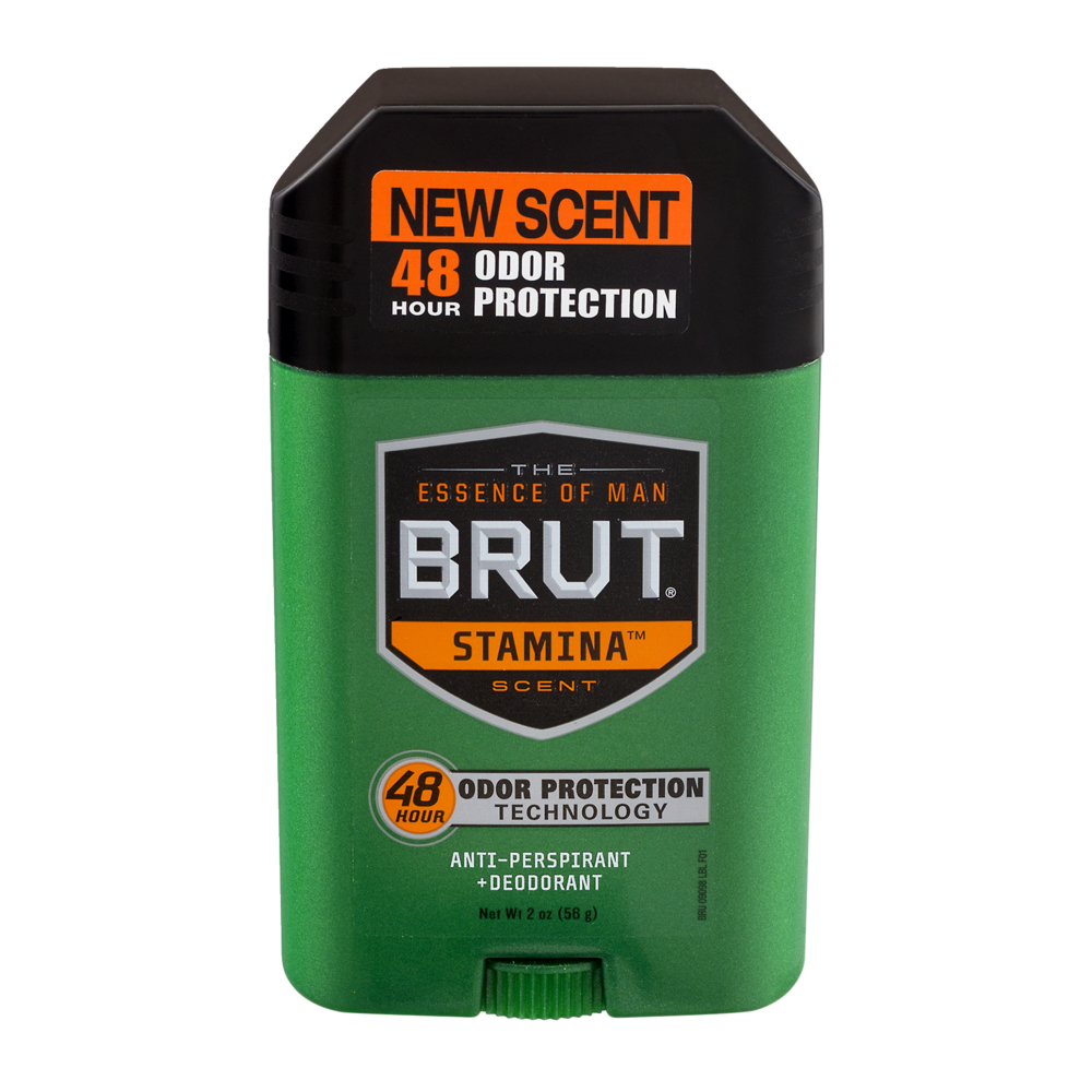 slide 1 of 1, Brut Anti-Perspirant Oval Stick Stamina Deodorant, 2 oz