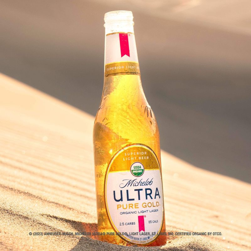 slide 4 of 10, Michelob Ultra Pure Gold Organic Light Beer - 6pk/12 fl oz Bottles, 6 ct; 12 fl oz