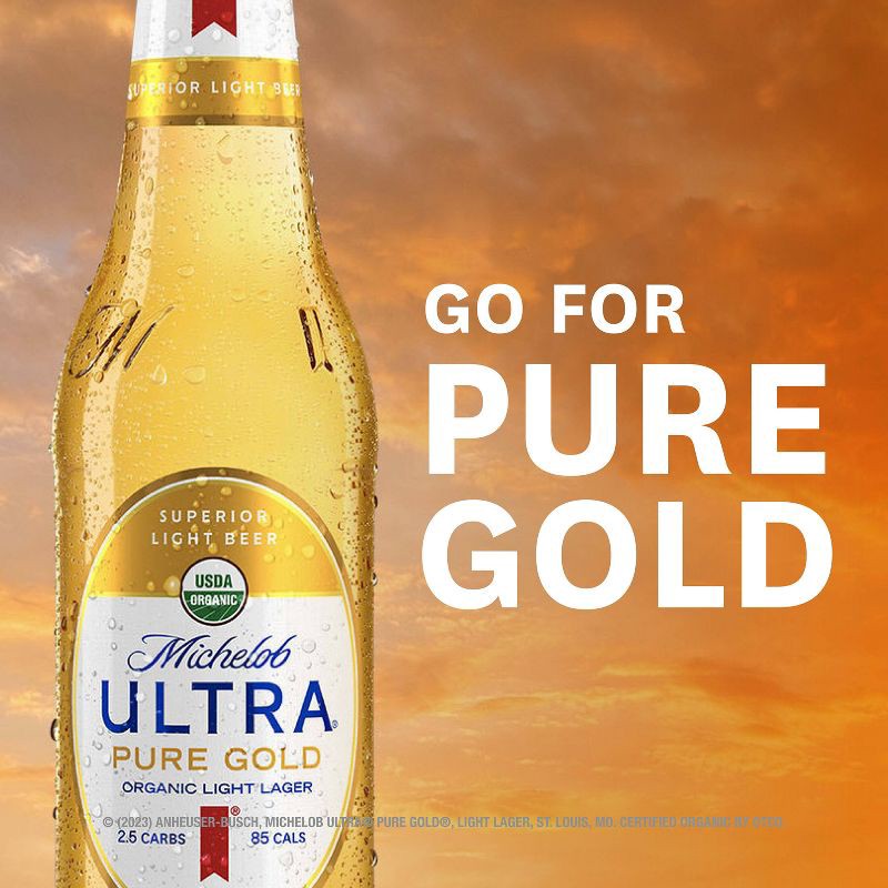 slide 7 of 10, Michelob Ultra Pure Gold Organic Light Beer - 6pk/12 fl oz Bottles, 6 ct; 12 fl oz