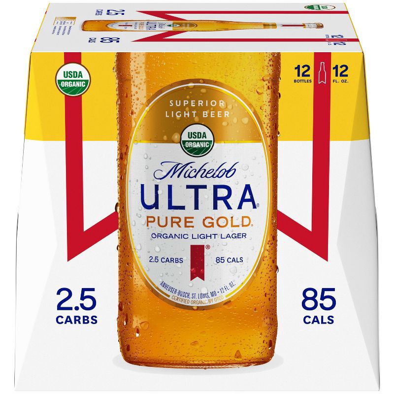 slide 9 of 11, Michelob ULTRA Pure Gold Organic American Lager Beer - 12pk/12 fl oz Bottles, 12 ct; 12 fl oz