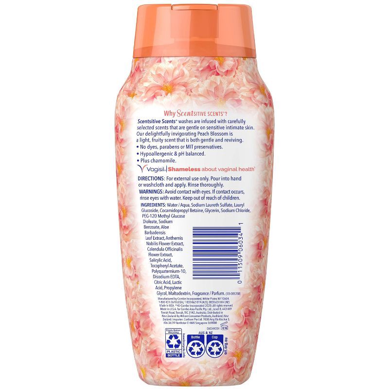 slide 2 of 6, Vagisil Sensitive Scents Daily Intimate Feminine Wash - Peach Blossom - 12oz, 12 oz