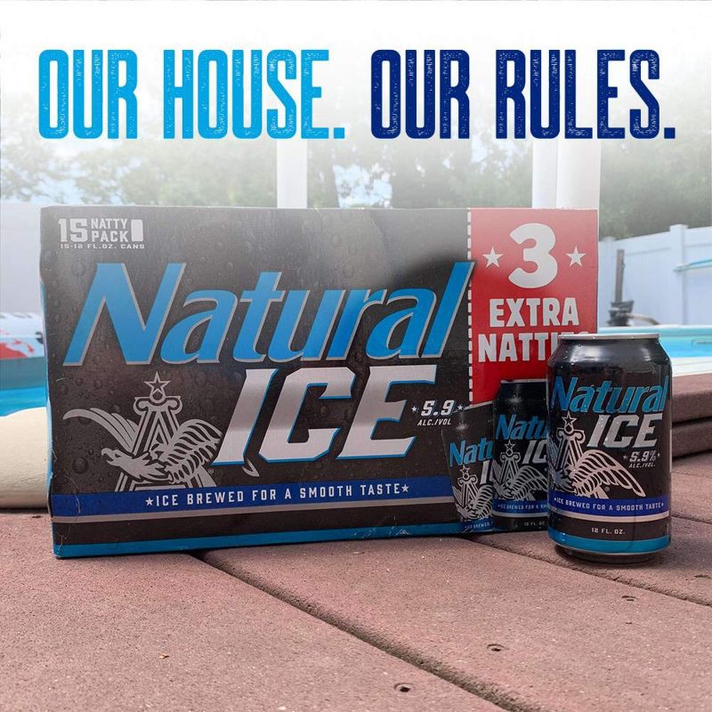 slide 8 of 9, Natural Ice Beer - 15pk/12 fl oz Cans, 15 ct; 12 fl oz