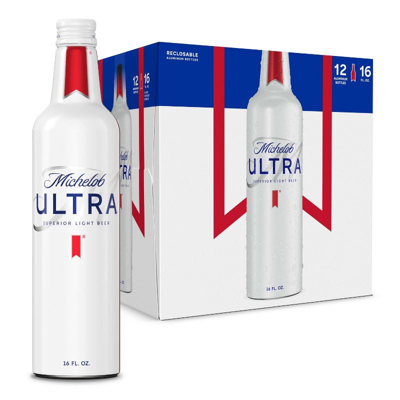 slide 1 of 10, Michelob Ultra Superior Light Beer - 12pk/16 fl oz Aluminum Bottles, 12 ct; 16 fl oz