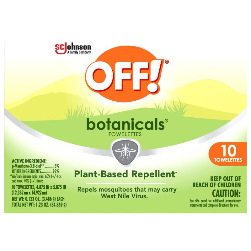 slide 3 of 14, OFF! Botanicals Mosquito Repellent Towelettes - 10ct, 10 ct