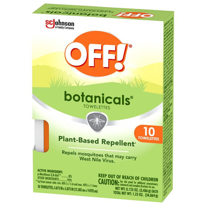 slide 13 of 14, OFF! Botanicals Mosquito Repellent Towelettes - 10ct, 10 ct