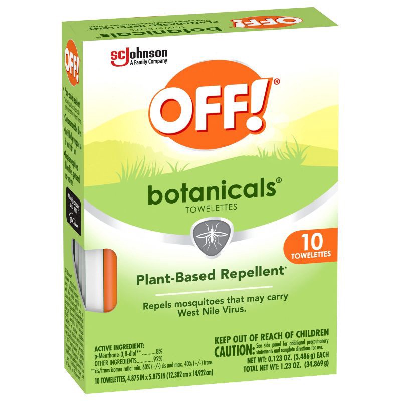 slide 2 of 14, OFF! Botanicals Mosquito Repellent Towelettes - 10ct: Plant-Based, Family-Safe, Dye-Free, 10 ct
