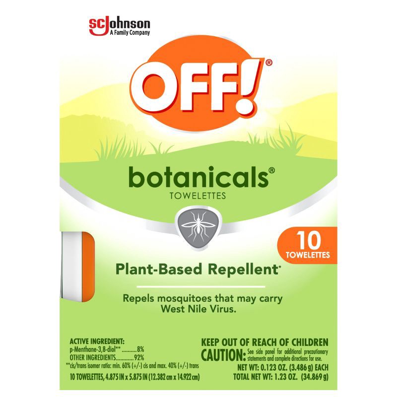 slide 4 of 14, OFF! Botanicals Mosquito Repellent Towelettes - 10ct, 10 ct