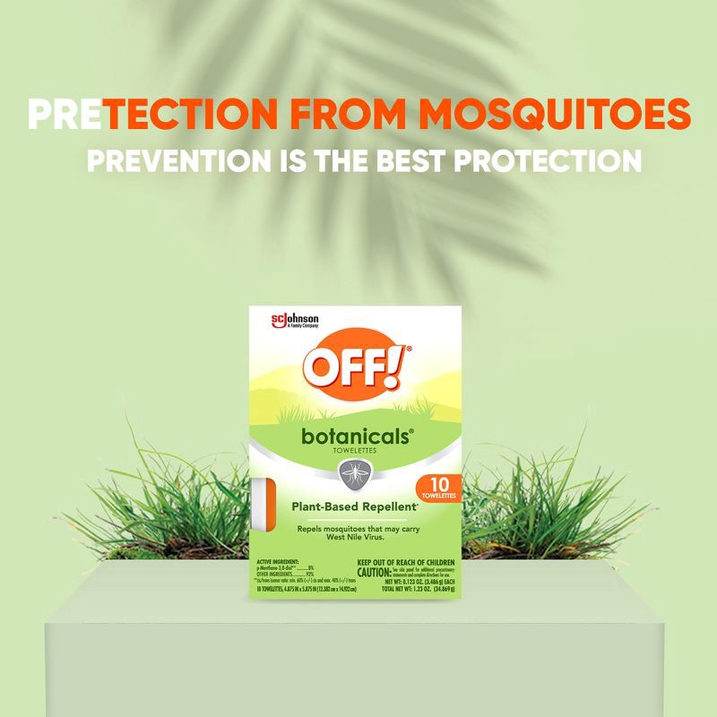 slide 5 of 14, OFF! Botanicals Mosquito Repellent Towelettes - 10ct: Plant-Based, Family-Safe, Dye-Free, 10 ct