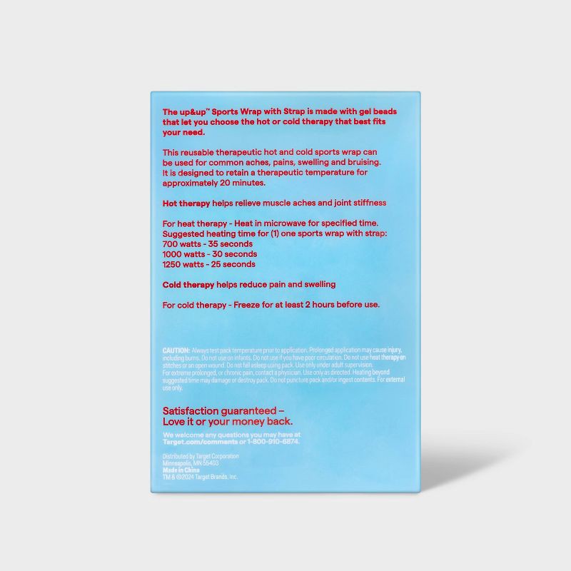 slide 3 of 3, Hot + Cold Gel Bead Sports Wrap with Strap - up&up™, 1 ct