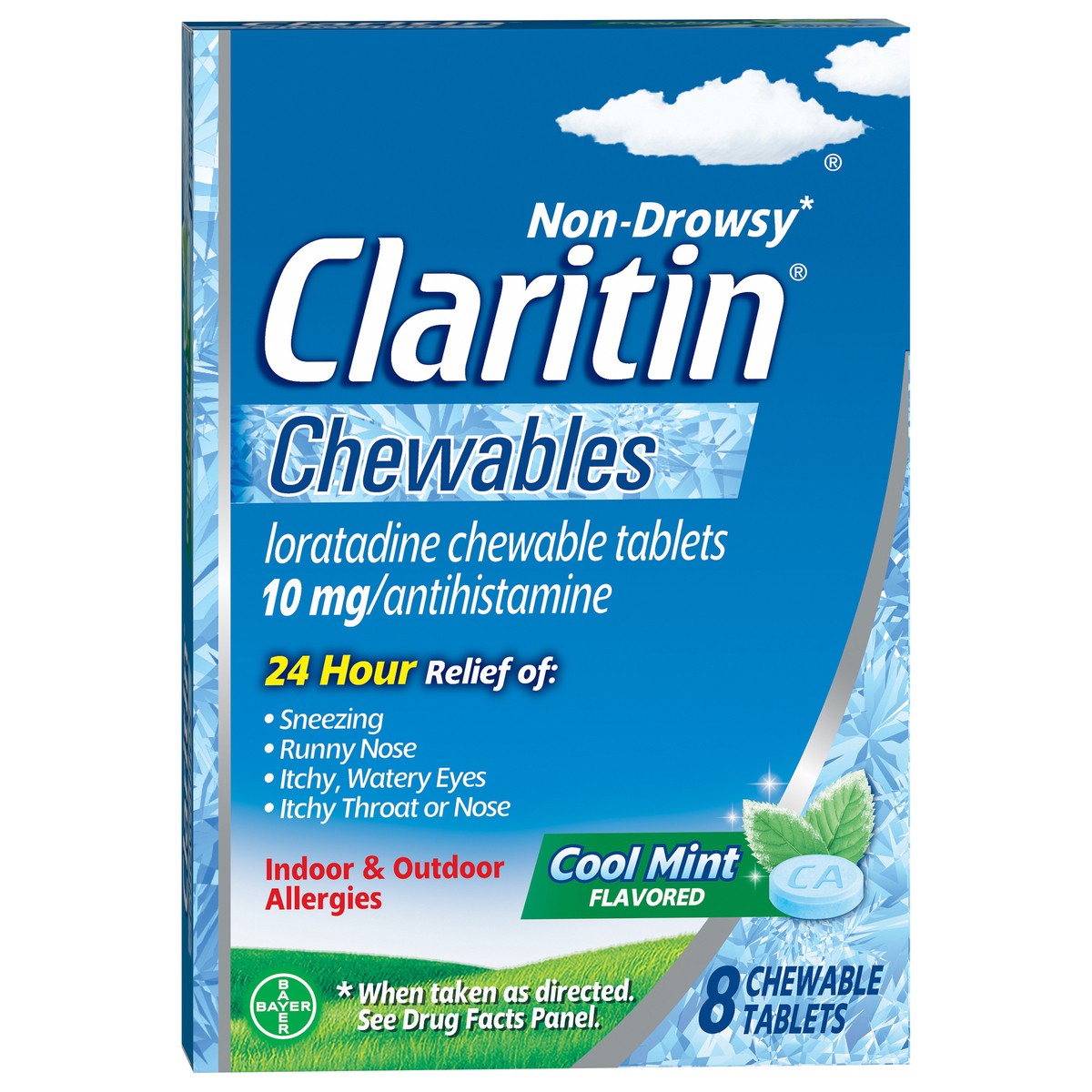 slide 5 of 9, Claritin Chew Cool Tabs 10Mg, 8 ct