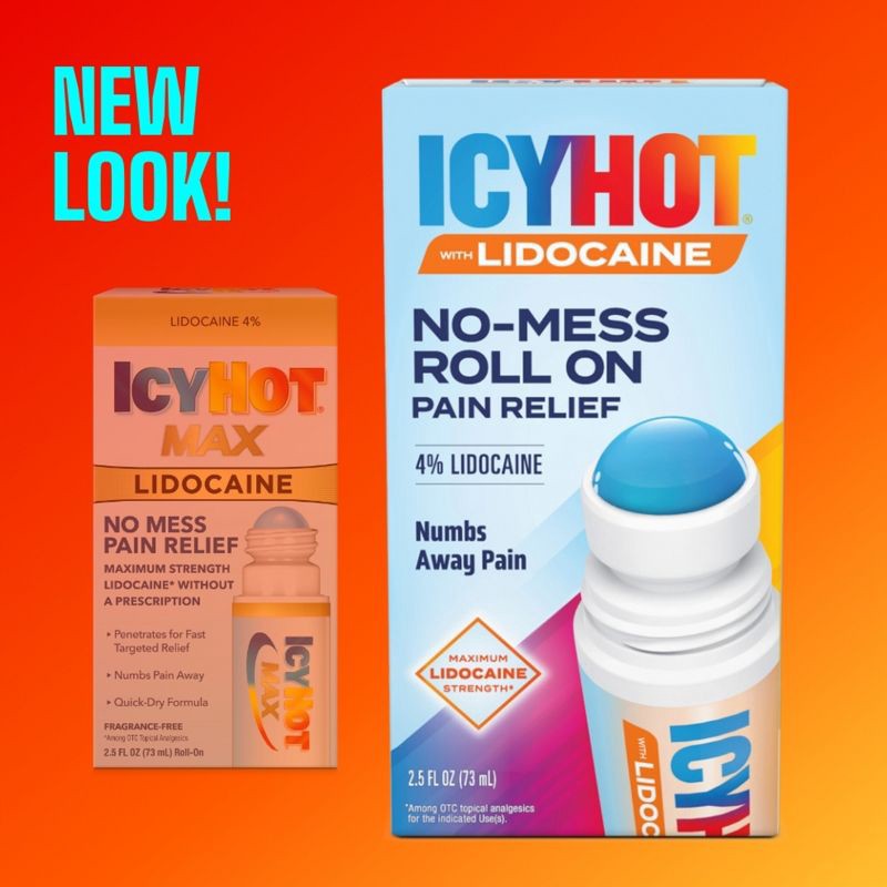 slide 3 of 8, Icy Hot Max Pain Reliever No Mess Applicator with Lidocaine - 2.5oz, 2.5 oz