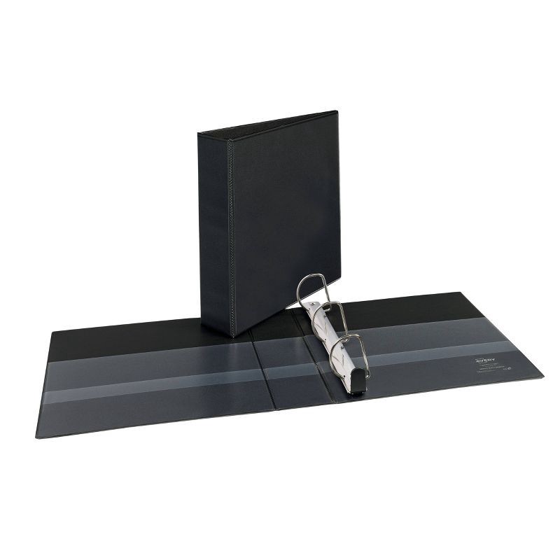 slide 2 of 4, Avery 2" 500 Sheet Heavy Duty Ring Binder Black: D Rings, 530 Sheet Capacity, 4 Pockets, Clear Cover, 500 sheets, 530 sheets