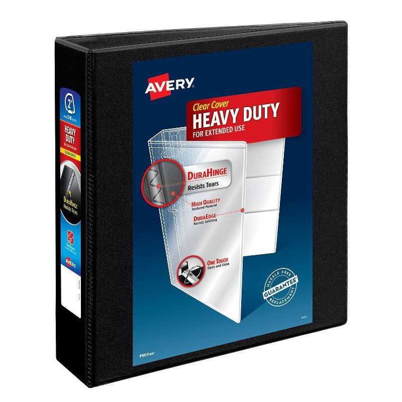 slide 1 of 3, Avery 2" 500 Sheet Heavy Duty Ring Binder Black, 1 ct