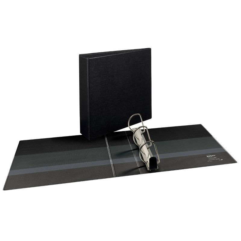 slide 2 of 4, Avery 670 Sheet 3" Heavy Duty Non Stick View Ring Binder Black: 3 Inch D-Ring, Polypropylene, 4 Pockets, Clear Hard Cover, 670 sheets