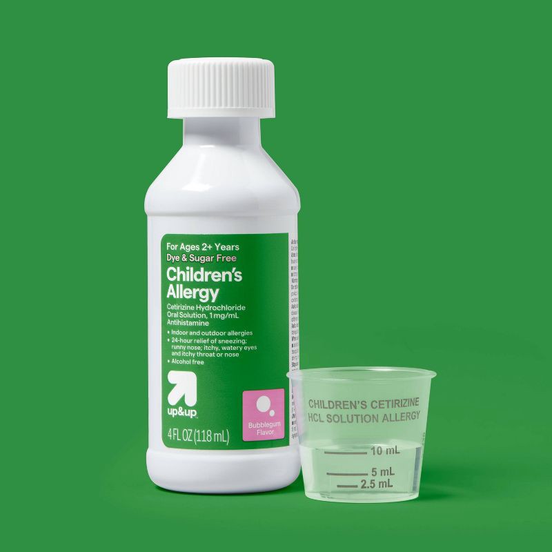 slide 2 of 5, Cetirizine 5mg Allergy Relief Liquid - Bubblegum - 4 fl oz - up&up™, 5mg, 4 fl oz