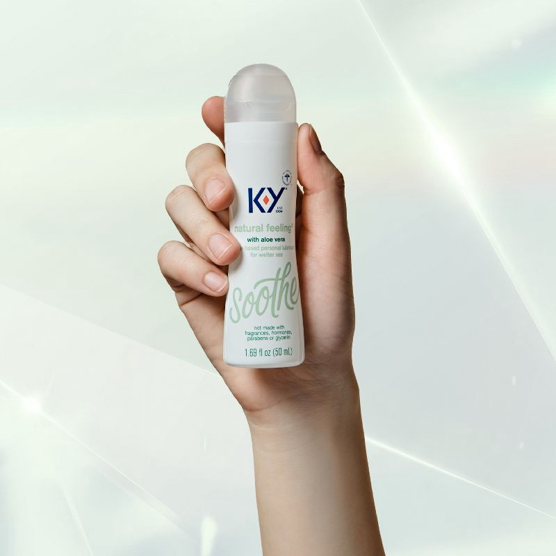 slide 2 of 8, K-Y Natural Feeling Water-Based Lube with Aloe Vera - 1.69 fl oz, 1.69 fl oz