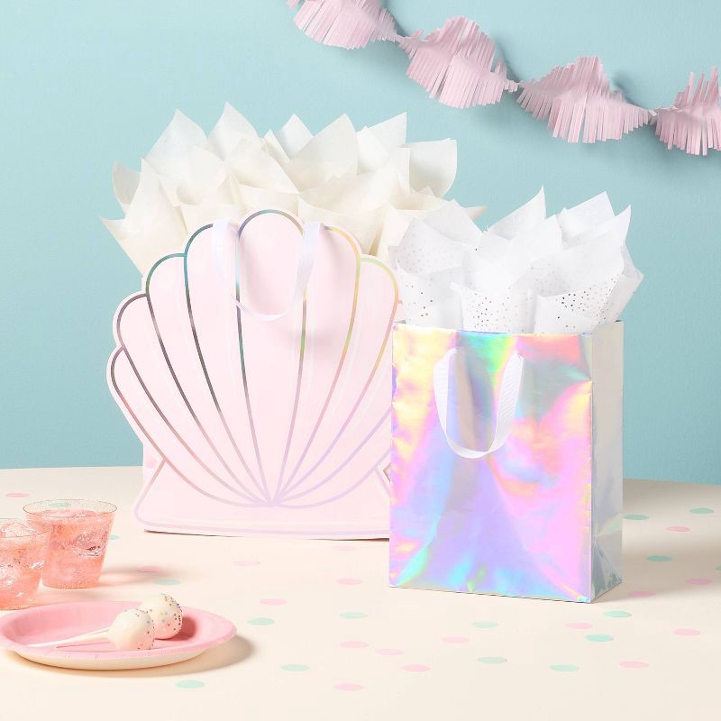 slide 2 of 3, 8ct Tissue Paper White/Silver Foil Dots Print - Spritz™: Classic Polka Dot Design for All Occasions, 16.5" x 24", 8 ct