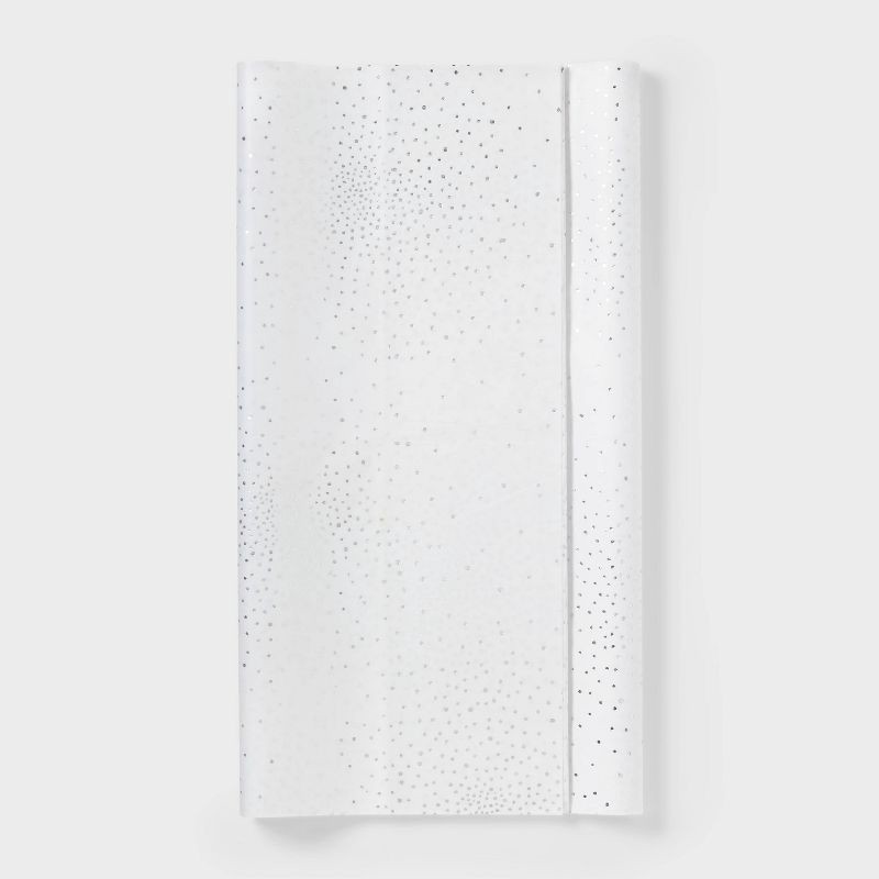 slide 1 of 3, 8ct Tissue Paper White/Silver Foil Dots Print - Spritz™: Classic Polka Dot Design for All Occasions, 16.5" x 24", 8 ct