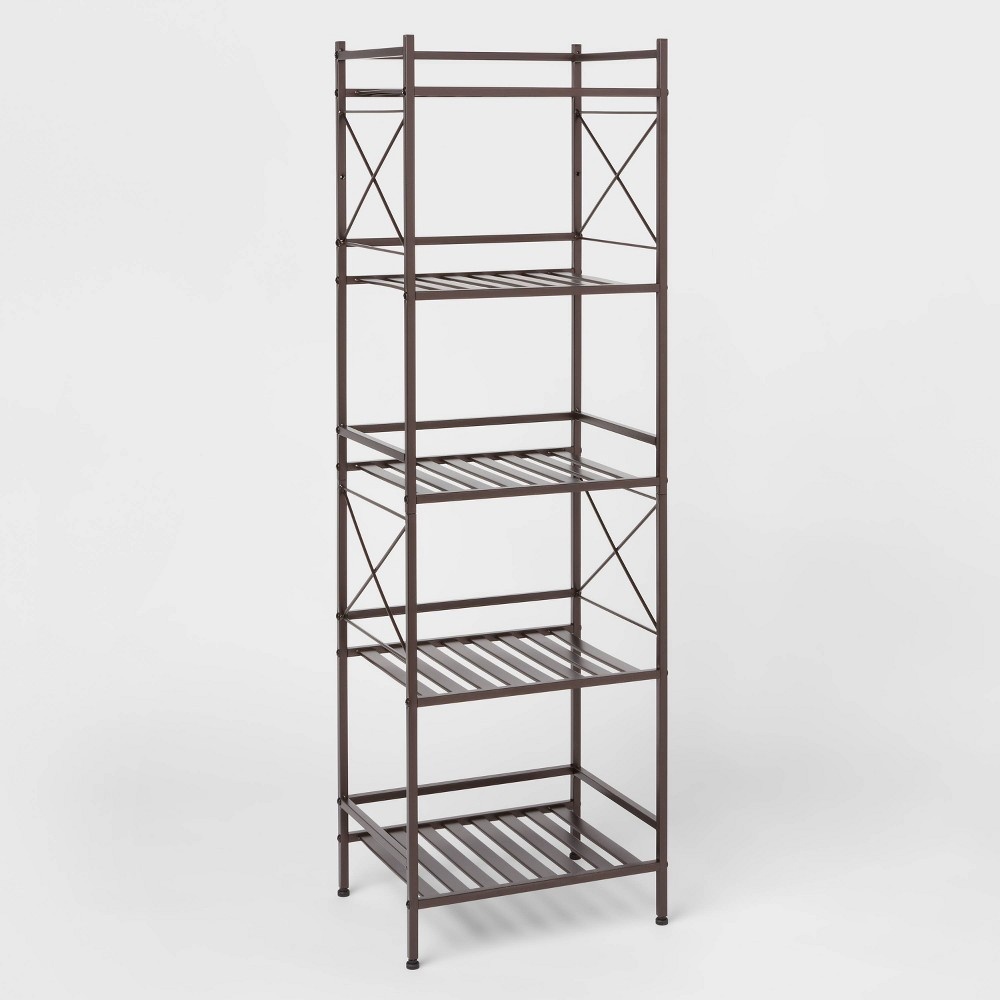 slide 5 of 5, Square Tube 5 Tier Decorative Storage Cabinets Bronze - Threshold, 1 ct