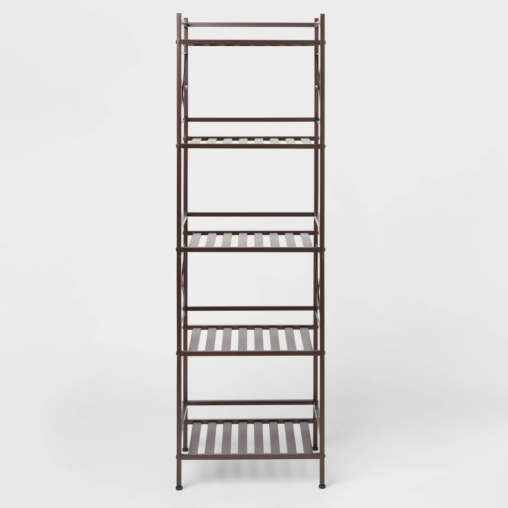 slide 2 of 5, Square Tube 5 Tier Decorative Storage Cabinets Bronze - Threshold, 1 ct