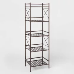 Square Tube 5 Tier Decorative Storage Cabinets Bronze - Threshold
