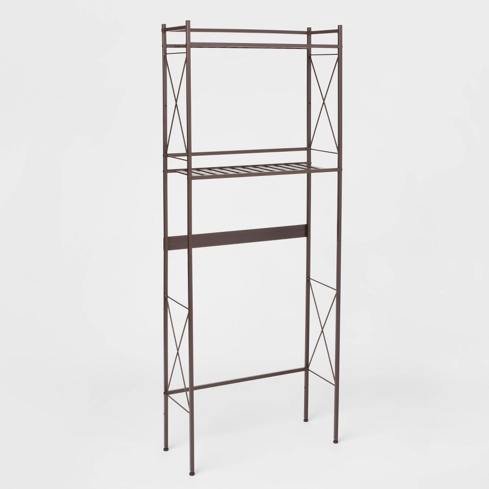 slide 2 of 5, Square Tube Over the Toilet Etagere Bronze - Threshold, 1 ct