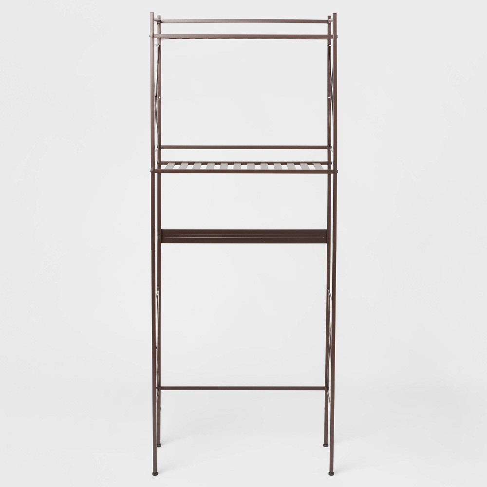 slide 5 of 5, Square Tube Over the Toilet Etagere Bronze - Threshold, 1 ct