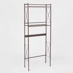 Square Tube Over the Toilet Etagere Bronze - Threshold