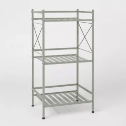 3 -Tier Square Tube Decorative Storage Cabinets Brushed Nickel - Threshold