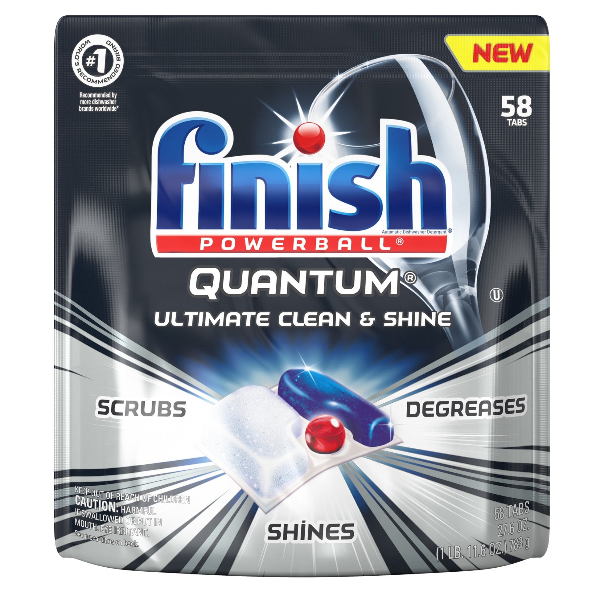 slide 1 of 5, Finish Quantum Dishwasher Detergent, 58 ct