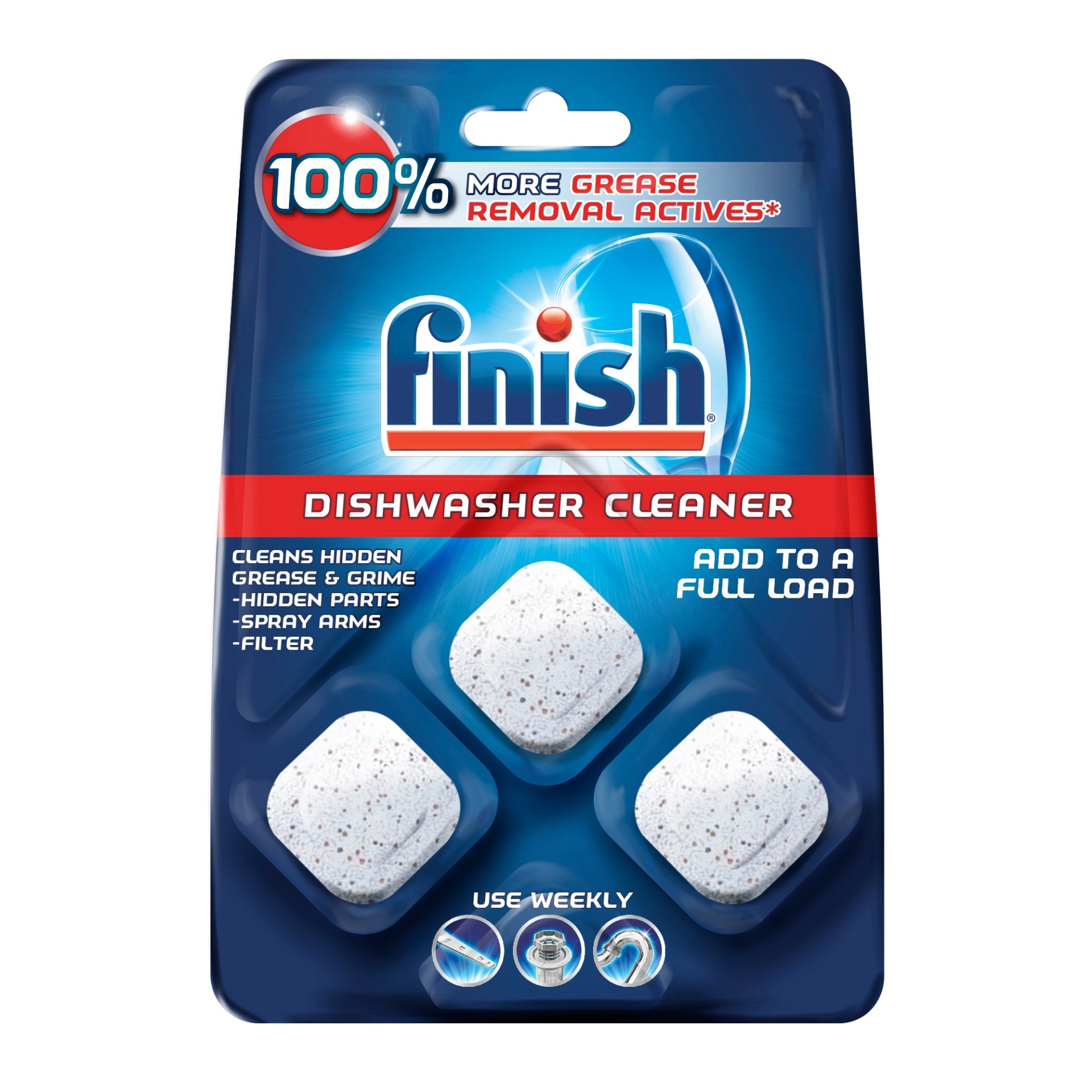 slide 1 of 6, Finish In-Wash Dishwasher Cleaner with Grease Removal - 3ct/1.73oz, 3 ct, 1.73 oz