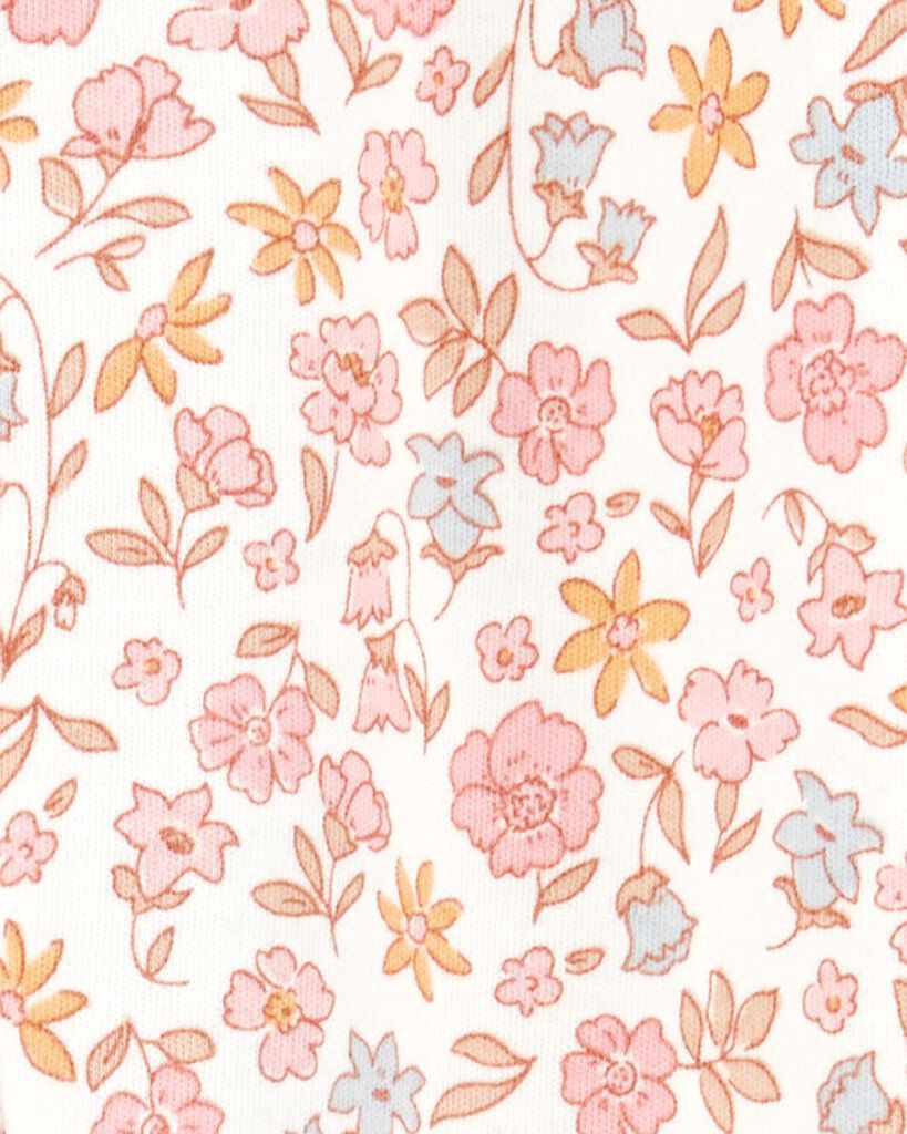 slide 2 of 3, Carter's Carters Baby Floral 2-Way Zip Cotton Sleep & Play Pajamas - Pink Pink 3M, 1 ct