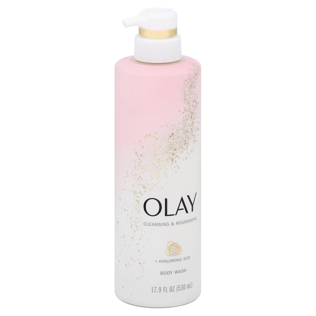 slide 2 of 9, Olay Cleansing & Nourishing Body Wash With Vitamin B3 And Hyaluronic Acid, 17.9 fl oz