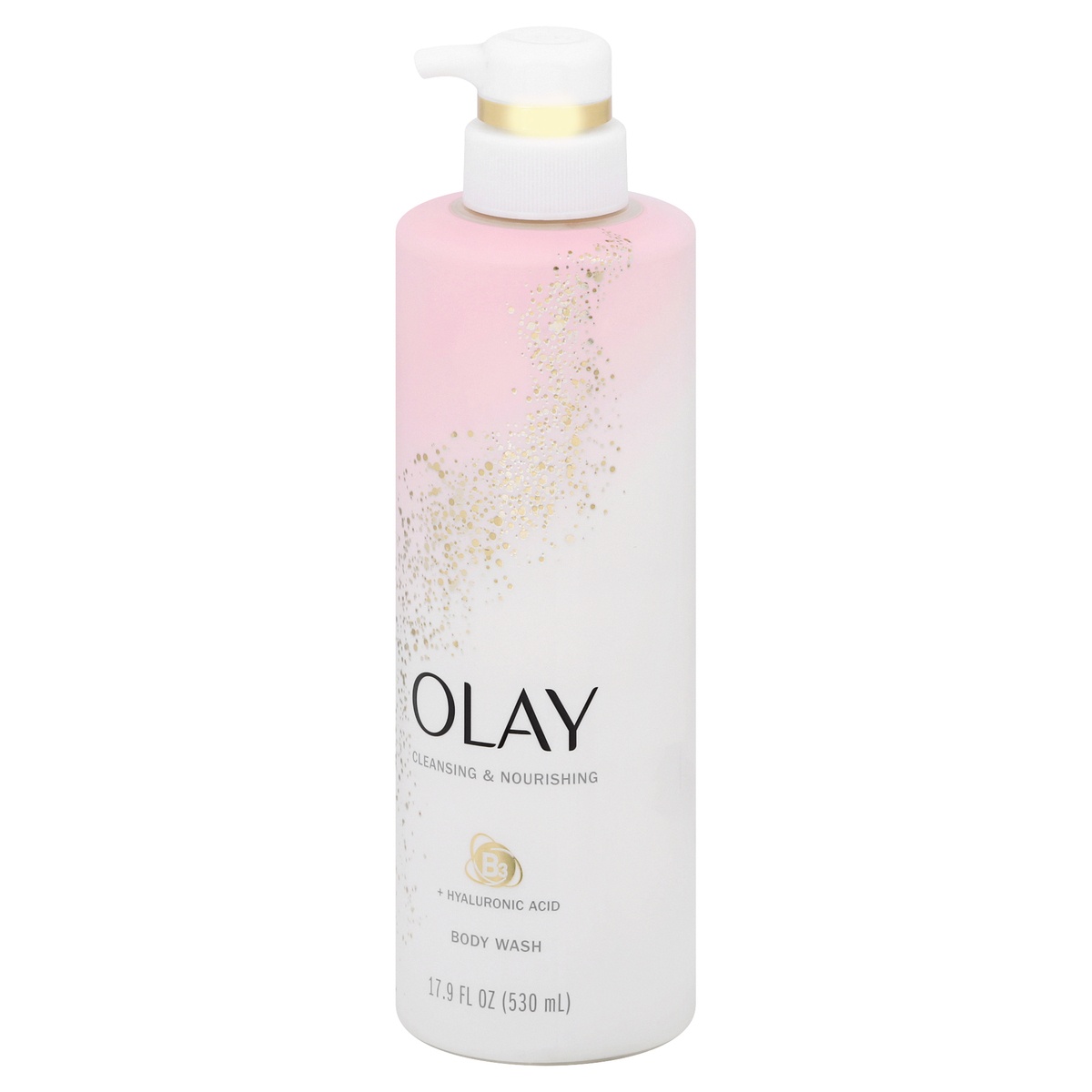 slide 3 of 9, Olay Cleansing & Nourishing Body Wash With Vitamin B3 And Hyaluronic Acid, 17.9 fl oz