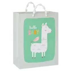Medium 'Hello Baby' Llama and Bird Baby Shower Gift Bag - Spritz™