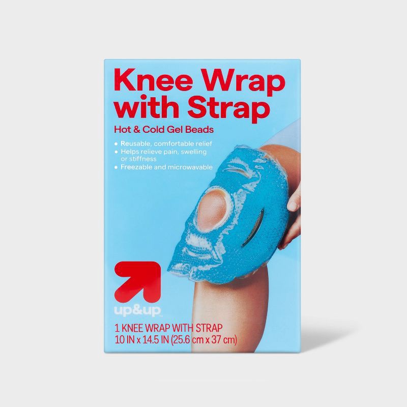 slide 1 of 3, 14"x10.25" Hot + Cold Gel Bead Knee Wrap with Strap - up&up™, 1 ct