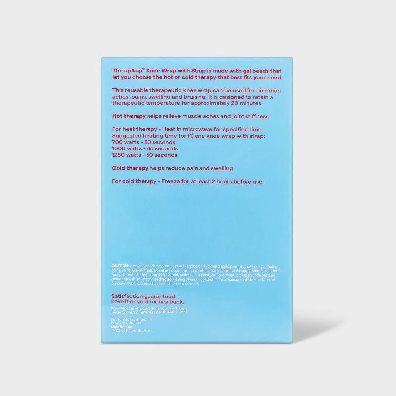 slide 3 of 3, 14"x10.25" Hot + Cold Gel Bead Knee Wrap with Strap - up&up™, 1 ct