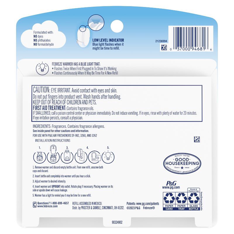 slide 11 of 11, Febreze Odor-Fighting Fade Defy Plug Air Freshener Refill - Downy April Fresh - 0.87 fl oz/2pk, 2 ct; 0.87 fl oz