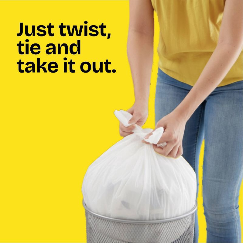 slide 3 of 10, Glad Small Trash Bags 4gal Twist Tie Value Pack - White - 60ct, 4 gal, 60 ct
