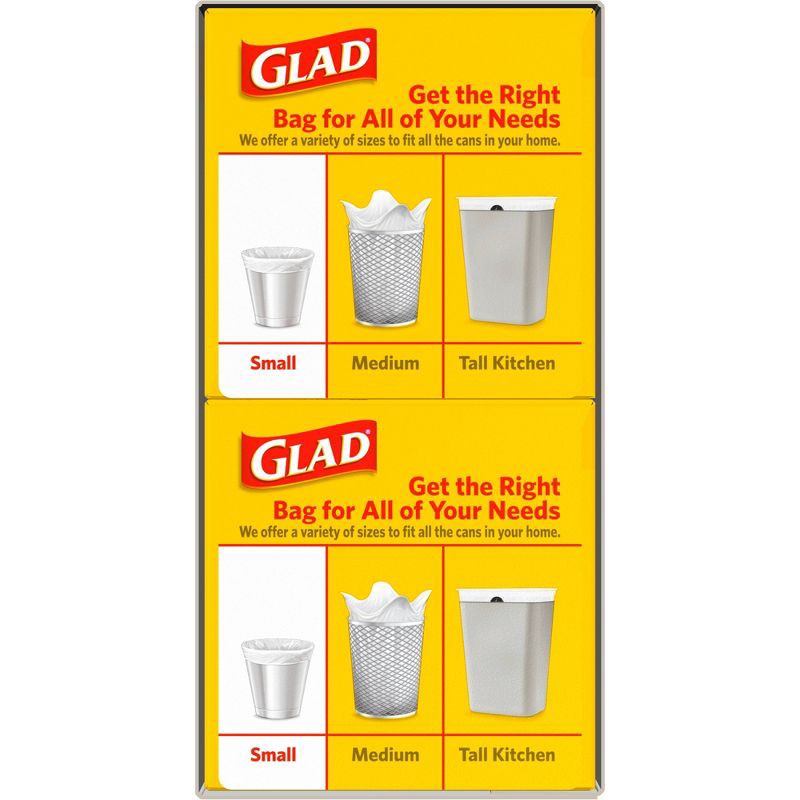 slide 8 of 9, Glad Small Trash Bags 4 Gallon Twist Tie Value Pack - White - 60ct, 4 gal, 60 ct