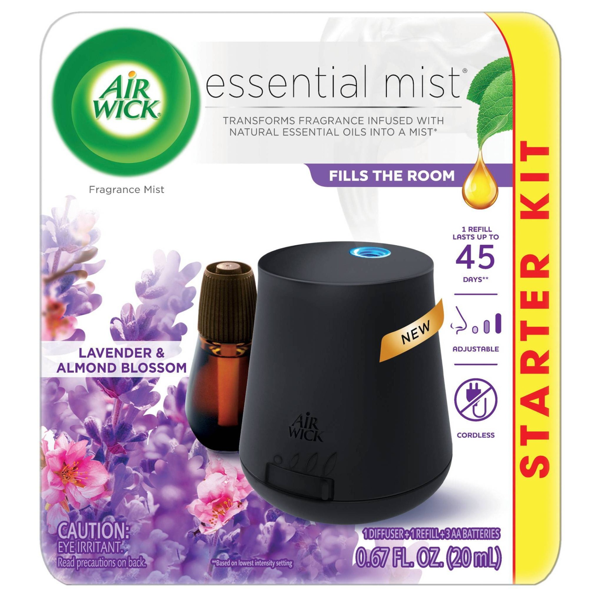 slide 1 of 6, Air Wick Essential Mist Lavender & Almond Blossom Air Freshener, 0.67 oz