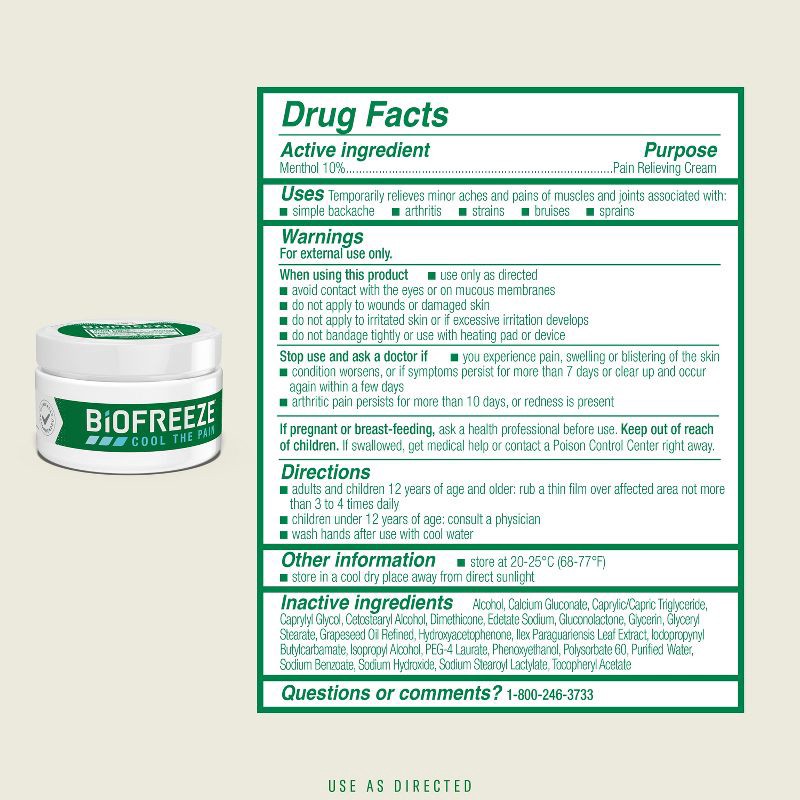 slide 2 of 13, Biofreeze Pain Relieving Cream - 3oz, 3 oz