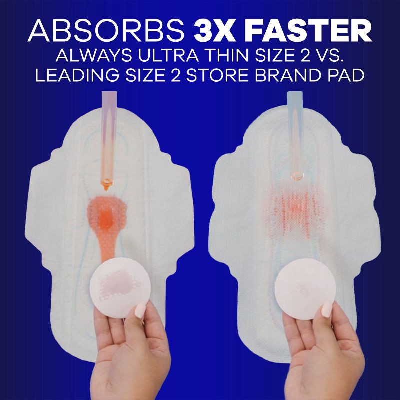 slide 4 of 14, Always Extra Heavy Overnight Absorbency Unscented Ultra Thin Pads with Wings - Size 5 - 46ct, 5 x 46 ct