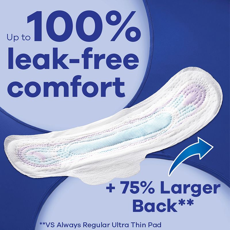 slide 5 of 9, Always Extra Heavy Overnight Absorbency Unscented Ultra Thin Pads with Wings - Size 5 - 46ct, 46 ct