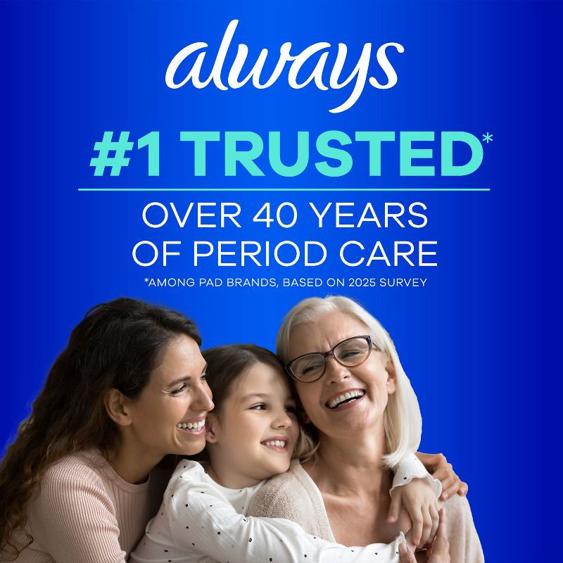 slide 11 of 14, Always Extra Heavy Overnight Absorbency Unscented Ultra Thin Pads with Wings - Size 5 - 46ct, 5 x 46 ct