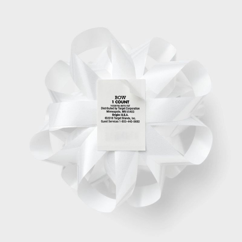 slide 3 of 3, Jumbo Lacma Bow White - Spritz™, 1 ct