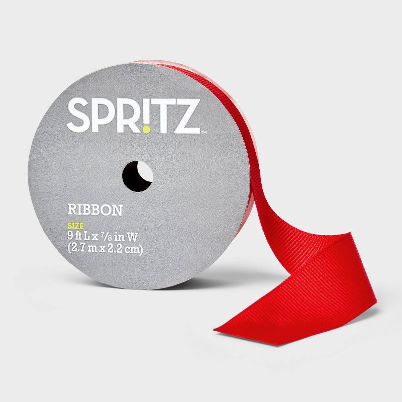 slide 1 of 3, Fabric Ribbon Red - Spritz™, 1 ct