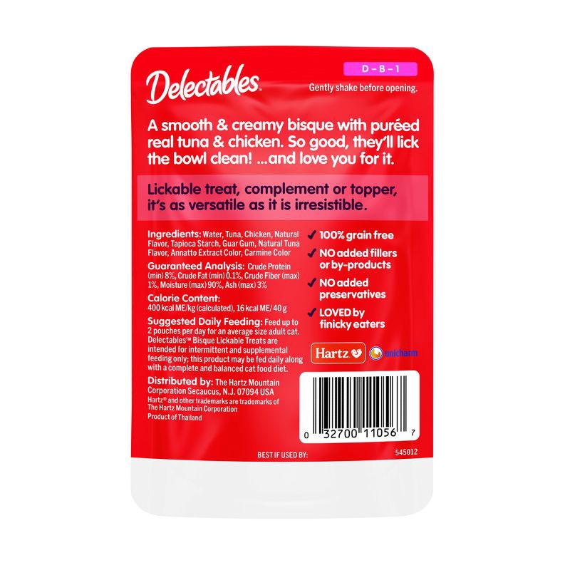 slide 2 of 4, Hartz Delectables Bisque with Tuna & Chicken Lickable Cat Treats - 1.4oz, 1.4 oz