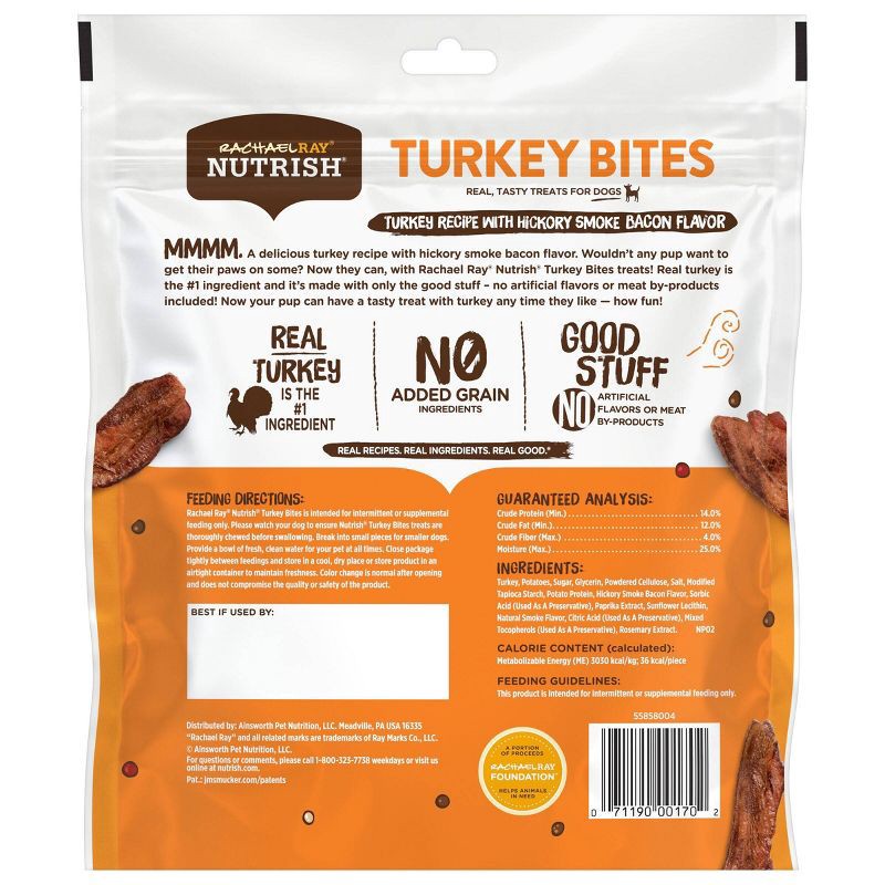 slide 2 of 5, Rachael Ray Nutrish Hickory Smoked Grain Free Turkey Bacon Jerky Dog Treats - 12oz, 12 oz